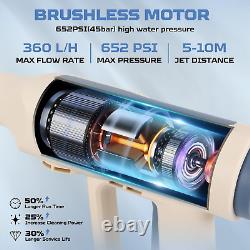 Laveuse à pression sans fil CQWLKEJ avec canon à mousse, 652PSI portable sans balais avec