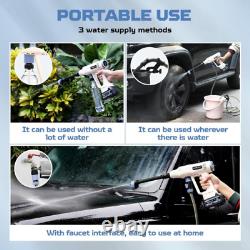 Laveuse à pression sans fil CQWLKEJ avec canon à mousse, 652 PSI sans balai blanc