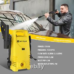 Laveuse haute pression électrique 1500PSI 1.32GPM 1100W avec pistolet pulvérisateur