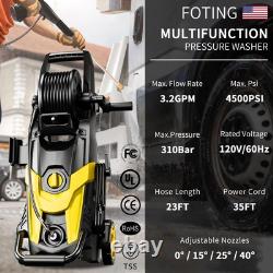 Laveuse haute pression électrique améliorée 2025, 4500 PSI 3,2 GPM avec 4 Q