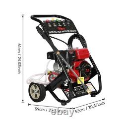 Laveuse haute pression mobile à essence sur roues, équipement de lavage de voiture 7HP 2500PSI