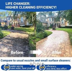 MEKOH 14 Nettoyeur Haute Pression Nettoyeur de Surface 4500PSI 4 Roues Acier Inoxydable Puissant