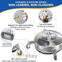 MEKOH 14 Nettoyeur Haute Pression Nettoyeur de Surface 4500PSI 4 Roues Acier Inoxydable Puissant
