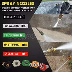 Nettoyeur Haute Pression à Essence 20M de Tuyau 2465PSI Laveur de Voiture Ensemble Complet
