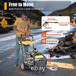  Nettoyeur Haute Pression à Essence 420cc Jardin Moteur 7,5 CV Outil de Nettoyage à Jet Puissant