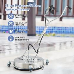 Nettoyeur de surface en acier inoxydable avec roulettes, nettoyeur haute pression de 4000 PSI