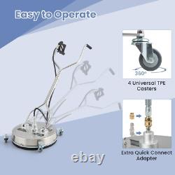 Nettoyeur de surface en acier inoxydable avec roulettes, nettoyeur haute pression de 4000 PSI