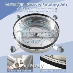 Nettoyeur de surface en acier inoxydable avec roulettes, nettoyeur haute pression de 4000 PSI