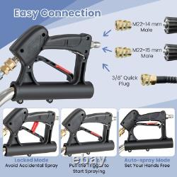 Nettoyeur de surface en acier inoxydable avec roulettes, nettoyeur haute pression de 4000 PSI