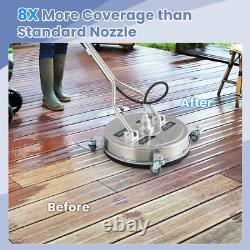 Nettoyeur de surface en acier inoxydable avec roulettes, nettoyeur haute pression de 4000 PSI