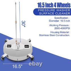 Nettoyeur de surface en acier inoxydable de 16,5 pouces, nettoyeur haute pression de 4000 PSI
