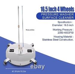 Nettoyeur de surface pour nettoyeur haute pression de 16,5 pouces, 4000 PSI, en acier inoxydable