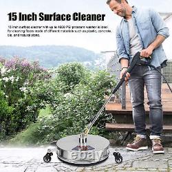 Nettoyeur de surface professionnel de 15 pouces à haute pression, puissant, 4000 PSI.