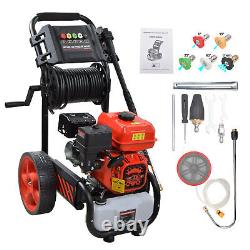 Nettoyeur haute pression à essence 2465PSI 170BAR, nettoyeur de voiture et de patio, tuyau de 20m