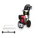 Nettoyeur Haute Pression à Essence 2900 Psi Débit Max 9,2 Lpm Tuyau De 20 M 5 Buses De Pulvérisation Ensemble