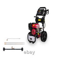 Nettoyeur haute pression à essence 2900 PSI Débit max 9,2 LPM Tuyau de 20 m 5 buses de pulvérisation Ensemble