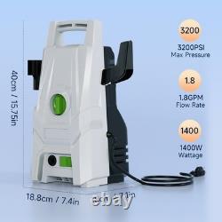 Nettoyeur haute pression électrique portable 1400W 3200 PSI max 1,8 GPM