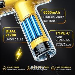 Nettoyeur haute pression sans fil 625 PSI, batterie 6000 mAh, jaune + noir
