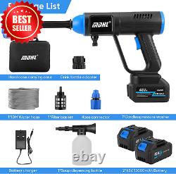 Nettoyeur haute pression sans fil 725 PSI moteur sans balai avec écran LED buse 6-en-1