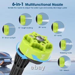 Nettoyeur haute pression sans fil avec batterie, 725PSI 2x15Ah, portable 6 en 1 manuel