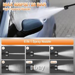 Nettoyeur haute pression sans fil, nettoyeur haute pression portable 28 Bar/406Psi avec 2 batteries