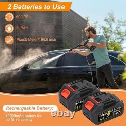 Nettoyeur haute pression sans fil rechargeable 600 PSI pour le nettoyage de voiture et de patio