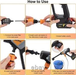 Nettoyeur haute pression sans fil rechargeable 600 PSI pour le nettoyage de voiture et de patio