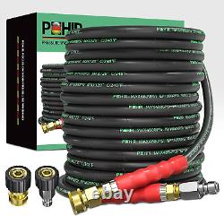 Tuyau de nettoyeur haute pression 70 pi x 3/8 pouces 4800 psi pour eau froide et chaude Max 248°F avec