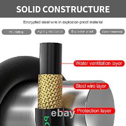 Tuyau de nettoyeur haute pression 70 pi x 3/8 pouces 4800 psi pour eau froide et chaude Max 248°F avec